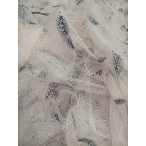 Printed tulle fabric