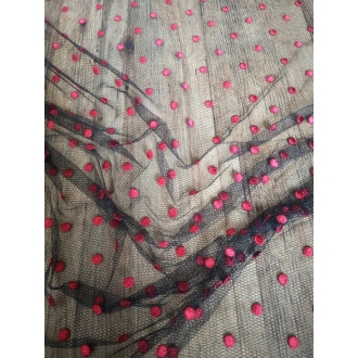 Tulle fabric with dots embroidery