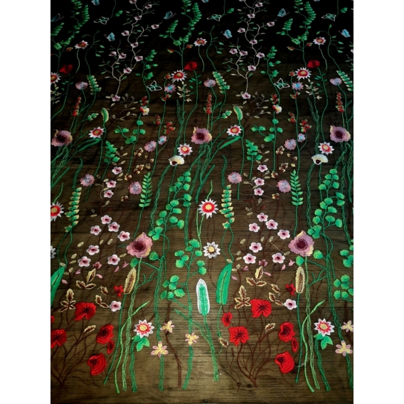 Tulle embroidery fabric