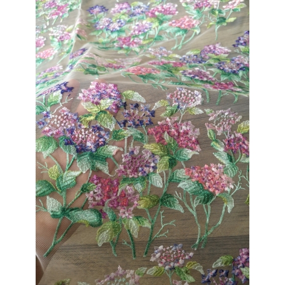 Tulle embroidery fabric