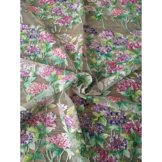 Tulle embroidery fabric