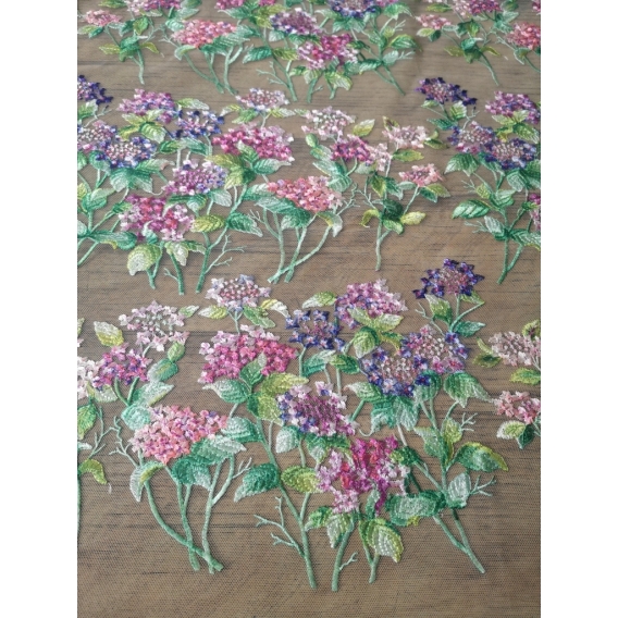 Tulle embroidery fabric