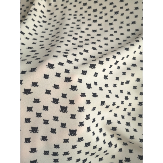 Crepe de chine print CATS