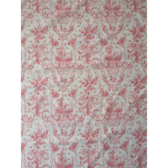 Cotton batist embroidery printed