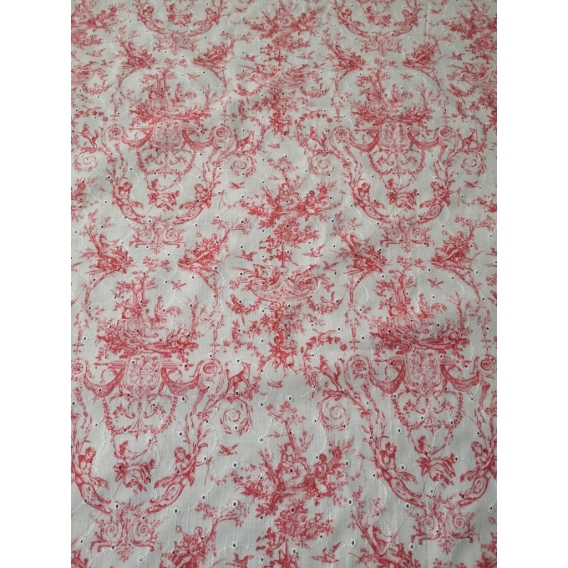 Cotton batist embroidery printed