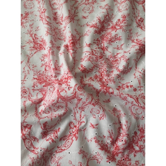 Cotton batist embroidery printed