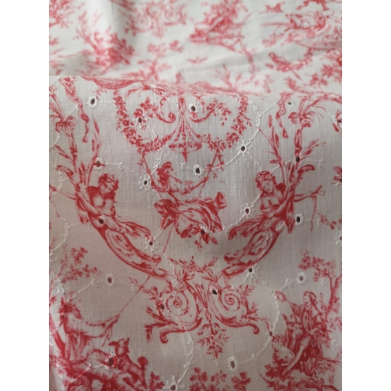 Cotton batist embroidery printed