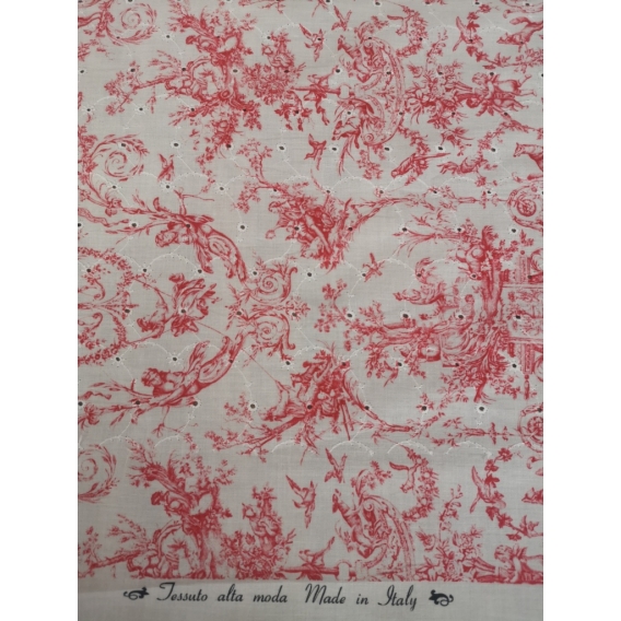Cotton batist embroidery printed