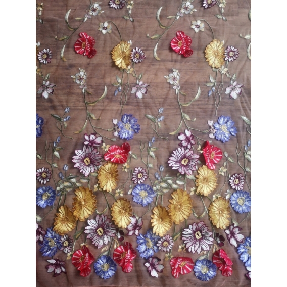 Exclusive tulle embroidery fabric 3D