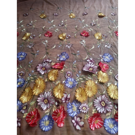 Exclusive tulle embroidery fabric 3D