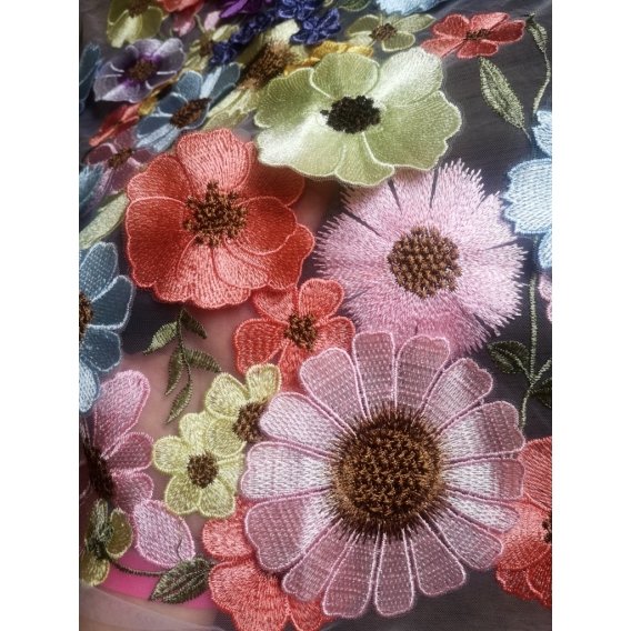 Exclusive tulle embroidery fabric 3D