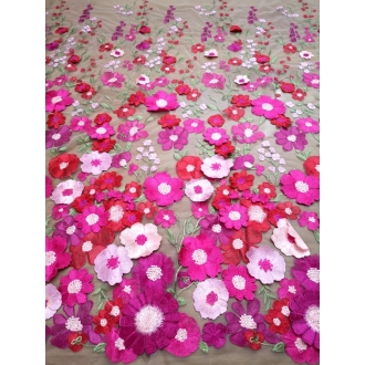 Exclusive tulle embroidery fabric 3D