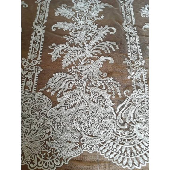 Exclusive wedding Lace fabric on tulle