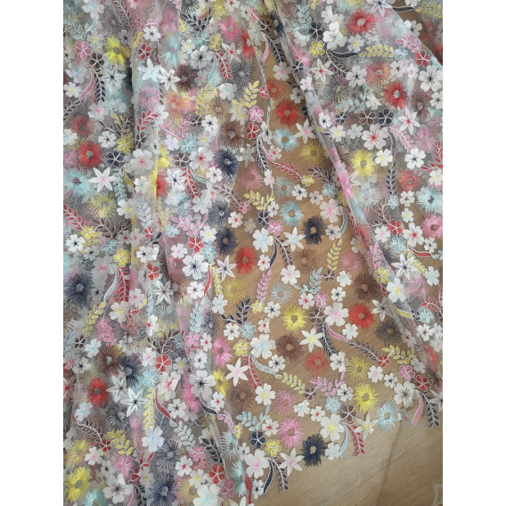 Tulle embroidery fabric 3D