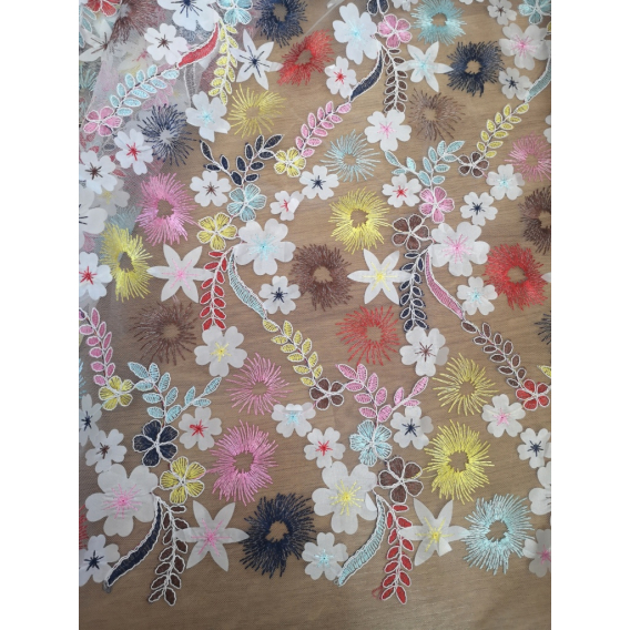 Tulle embroidery fabric 3D