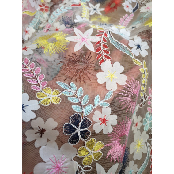 Tulle embroidery fabric 3D