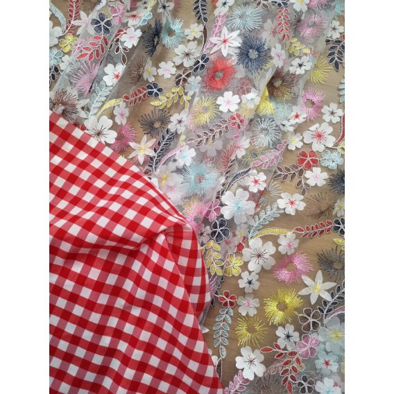 Tulle embroidery fabric 3D