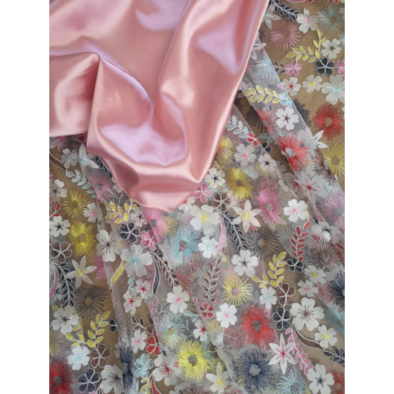 Tulle embroidery fabric 3D