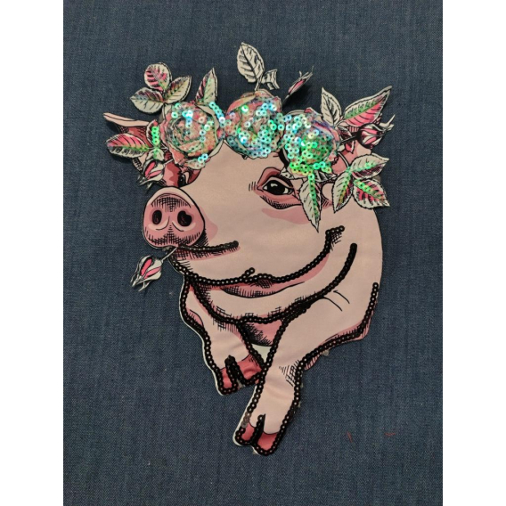 BIG Applique trim PIG