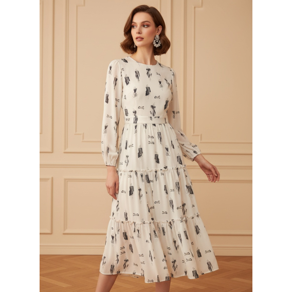 Crepe de chine print