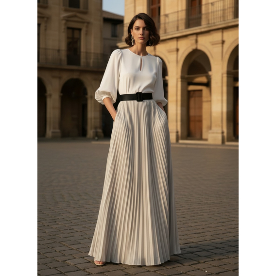 White plisse fabric