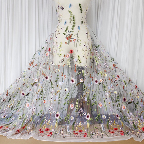 Tulle embroidery fabric