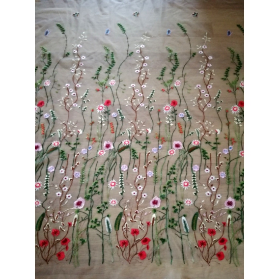 Tulle embroidery fabric