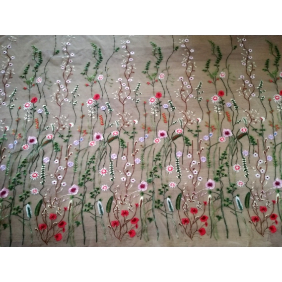Tulle embroidery fabric