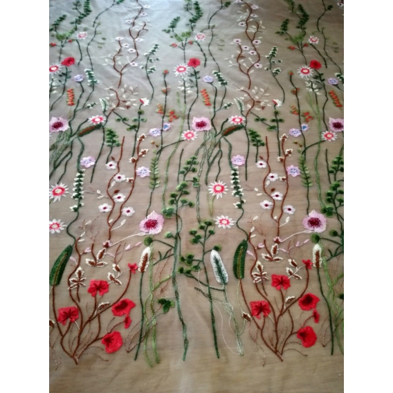 Tulle embroidery fabric