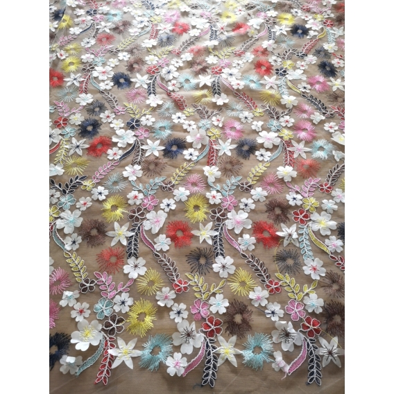 Tulle embroidery fabric 3D